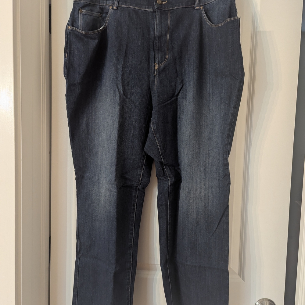 Catherines Women's Indigo Straight Leg Jeans